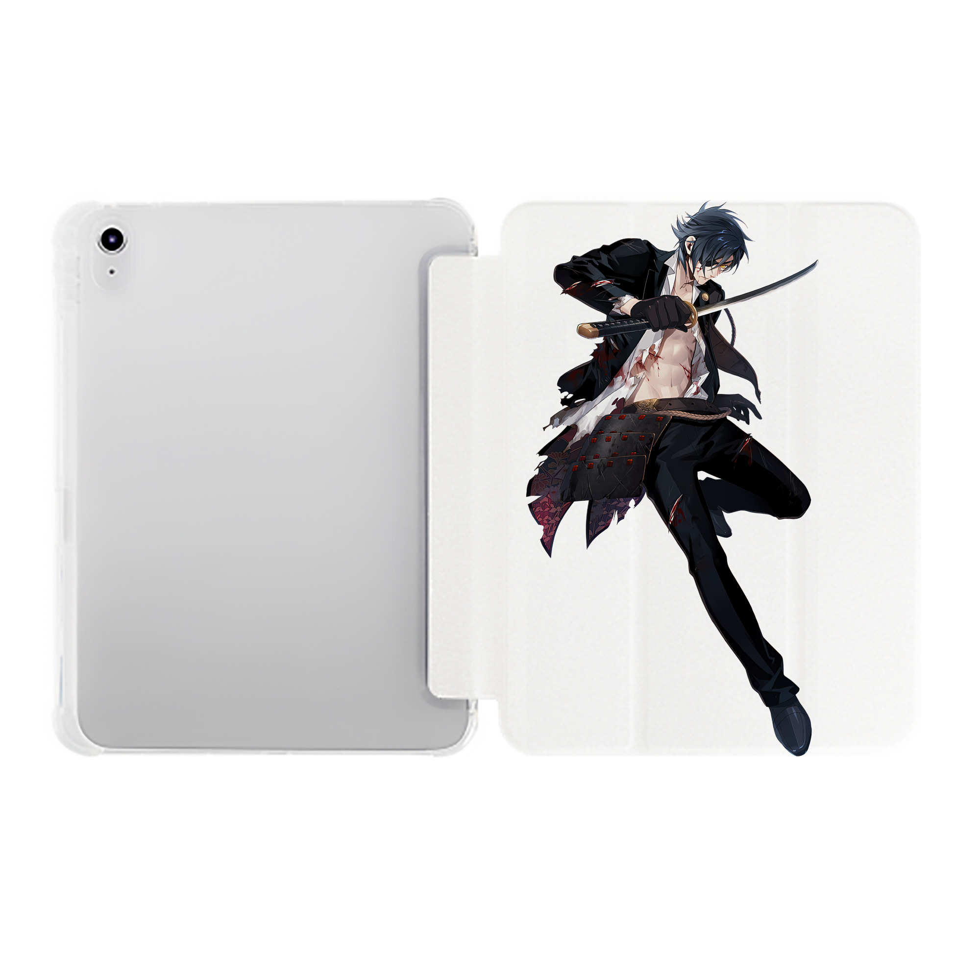 （画像用） 刀剣乱舞 Touken Ranbu IPad ケース ペン収納付き 三つ折りスタンド PUレザー×シリコン 対応機種9.5/10.5/10.9インチ